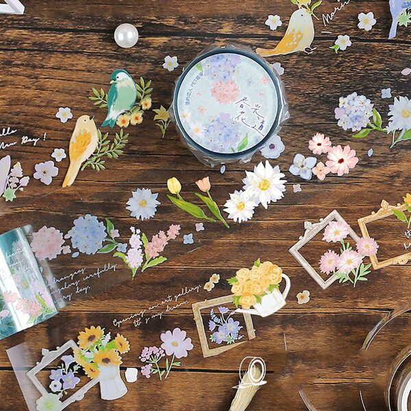 

1roll Flower Print Random Washi Tape, Multicolor
