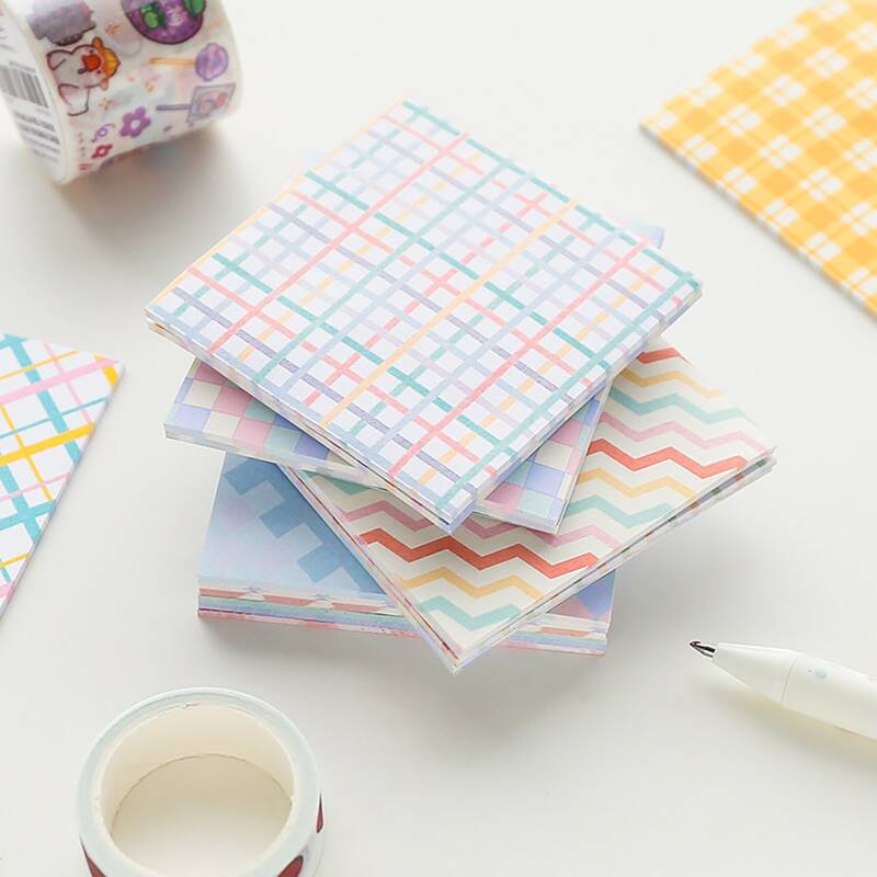

1pc Random Plaid Sticky Note, Multicolor