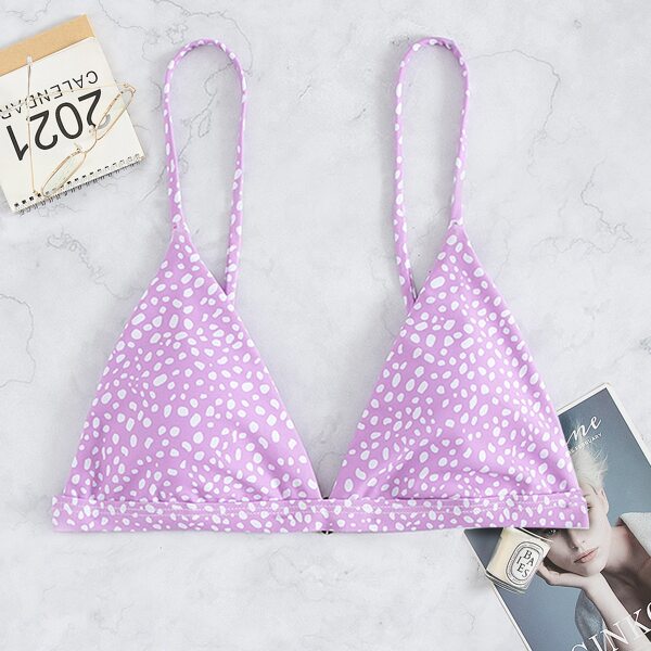 

Dalmatian Triangle Bikini Top, Lilac purple