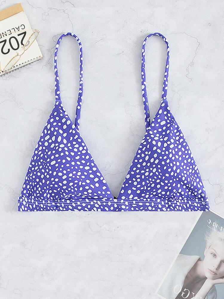 Dalmatian Triangle Bikini Top, For Summer Beach Vacation - Multicolor - View 1