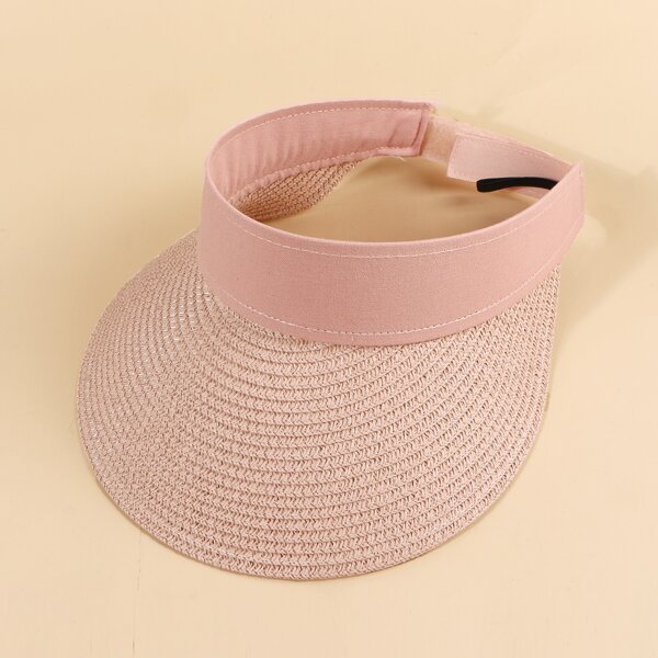 

Straw Visor Hat, Pink