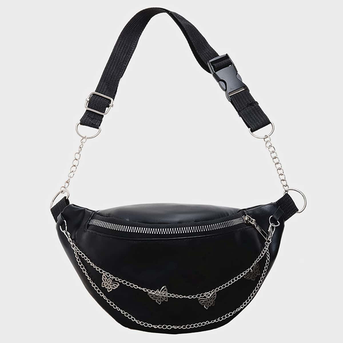 

Butterfly Decor Bum Bag, Black