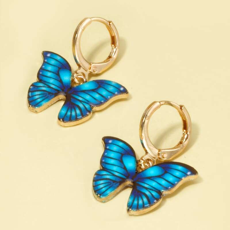 

Butterfly Drop Earrings, Multicolor