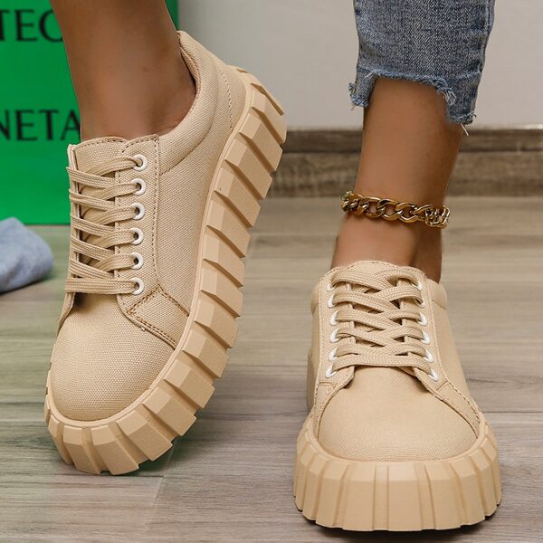 

Minimalist Lace-up Front Skate Shoes, Khaki