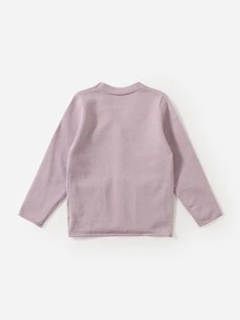 小女童素色前排扣開襟衫 - 紫丁香色 - 查看 2