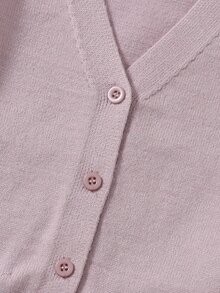 小女童素色前排扣開襟衫 - 紫丁香色 - 查看 3
