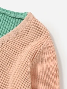 Niñitas Cárdigan de dos tonos tejido de canalé - Multicolor - Ver 4