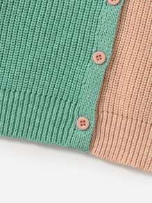 Niñitas Cárdigan de dos tonos tejido de canalé - Multicolor - Ver 5