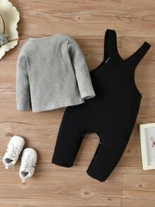 Đứa bé trai Đồ đan Ribbed Áo & Pinafore Jumpsuit - Nhiều màu - Xem 2