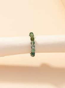 1pc Random Beaded Stone Ring - Green - View 2