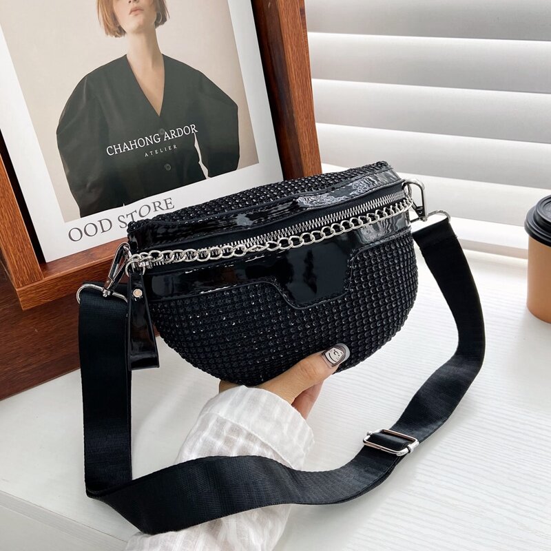 

Chain Decor Bum Bag, Black