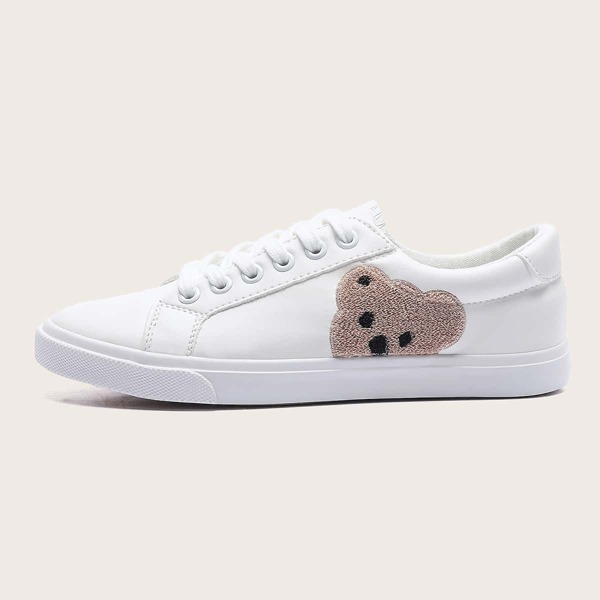 

Cartoon Decor Skate Shoes, White
