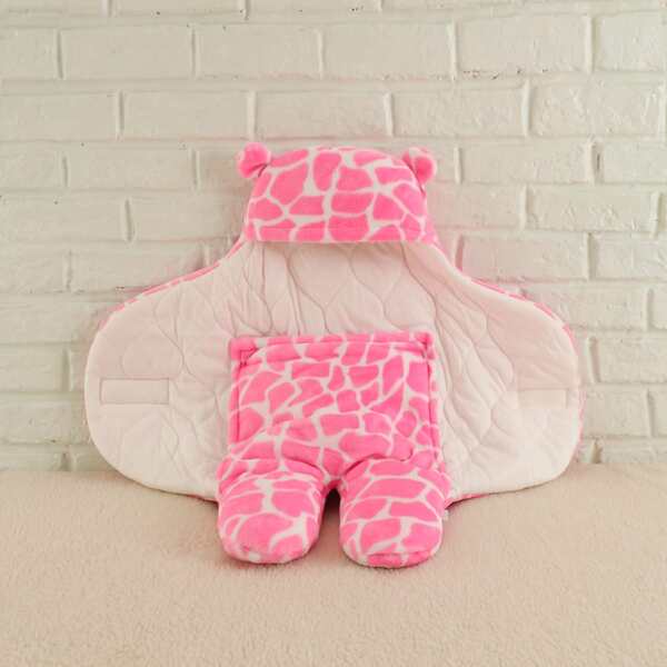 

Baby Girl 3D Ear Design Allover Print Hooded Teddy Sleep Bag, Pink