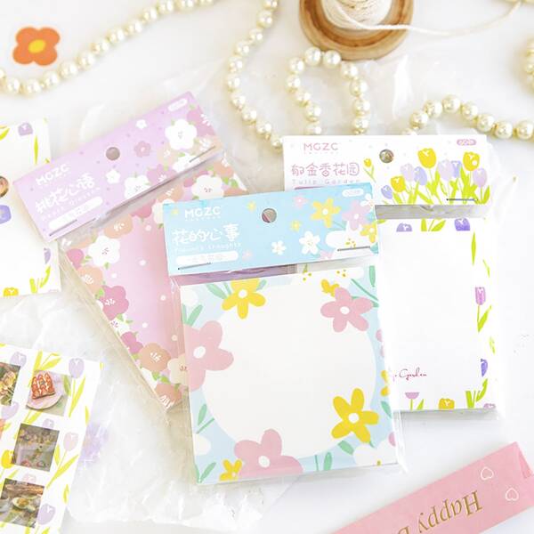 

1pc Flower Print Random Sticky Note, Multicolor