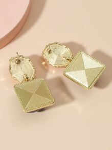 Bông tai hình học thả - Màu xanh lam - Xem 2