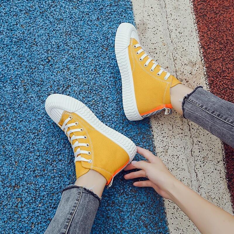 

Lace Up Front Canvas Shoes, Yellow