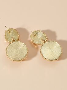 Round Drop Earrings - Beige - View 2