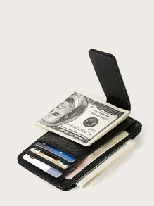 Thẻ ID di động nhẹ dập nổi cho nam nhân viên văn phòng ngày lễ kỷ niệm quà tặng sinh nhật phụ kiện quà tặng giá đỡ thẻ quà tặng ví giá đỡ thẻ kinh doanh giá đỡ thẻ tín dụng cho nam ví ví mini ví ví đựng thẻ - màu đen - Xem 5