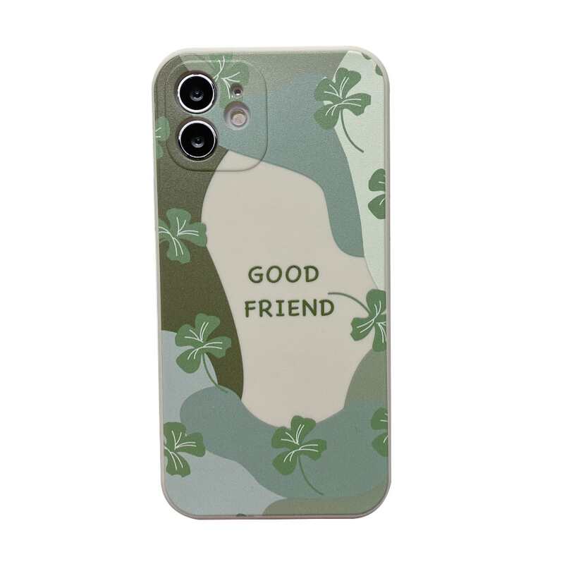 

Four Leaf Clover Pattern Phone Case, White