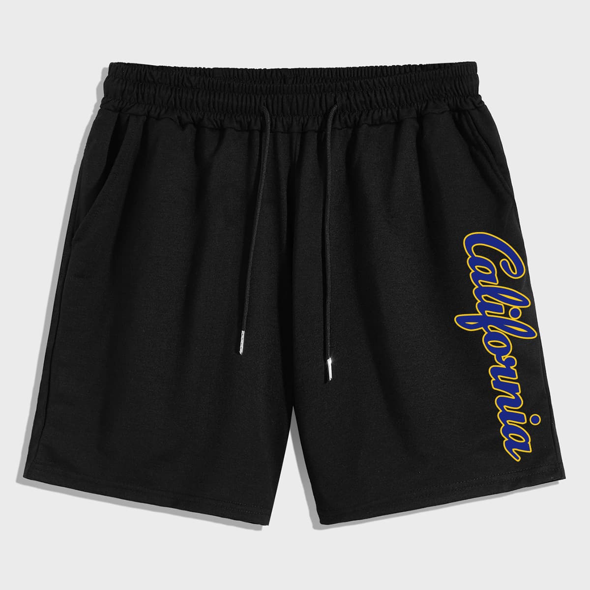 

Guys Cartoon Graphic Drawstring Shorts, Black