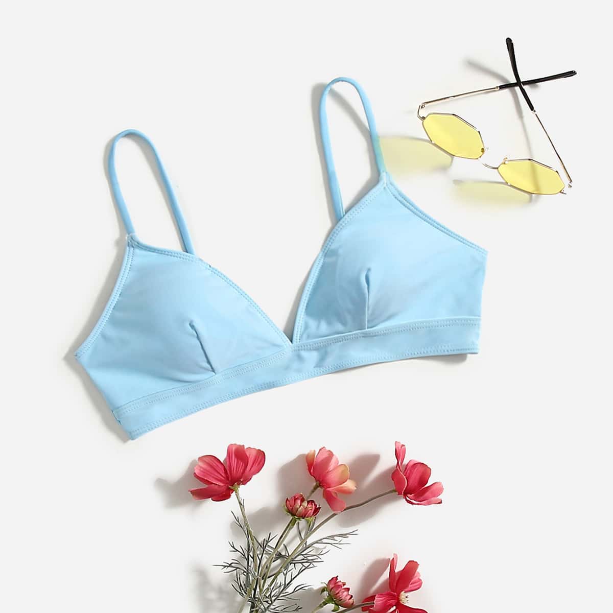 

Solid Bikini Top, Baby blue
