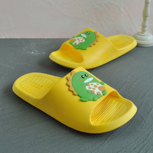 

Toddler Boys Cartoon Appliques Slides, Yellow