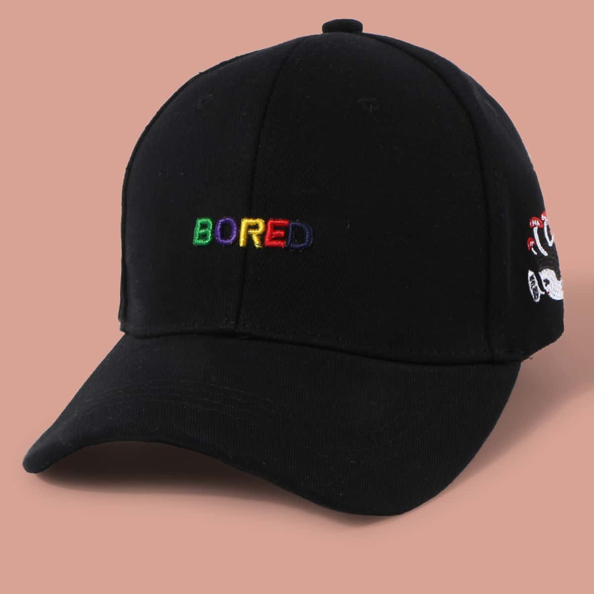 

Guys Letter Embroidery Baseball Cap, Black