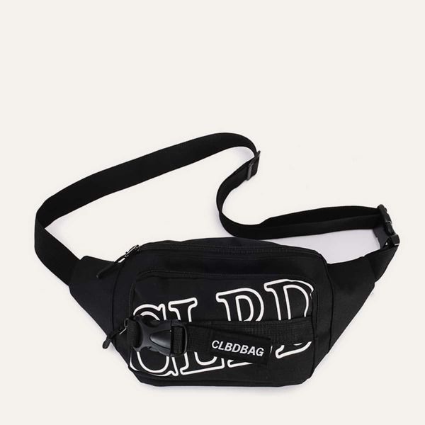 

Letter Graphic Fanny Pack, Black