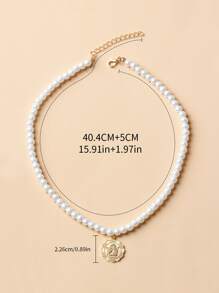 天使吊墜珍珠串珠項鍊