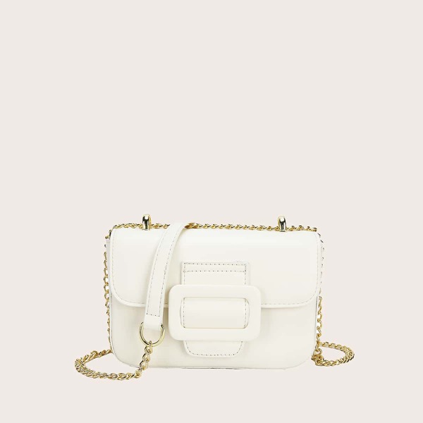 

Buckle Chain Shoulder Bag, White