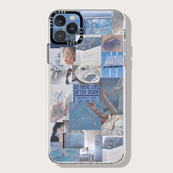 

Aesthetic Collage Phone Case, Blue