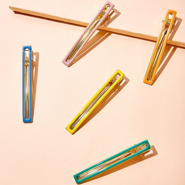 

5pcs Geometric Hair Clip, Multicolor