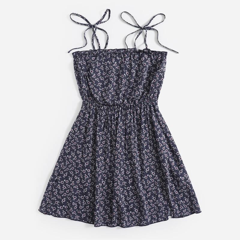

Ditsy Floral Knot Strap Dress, Navy blue