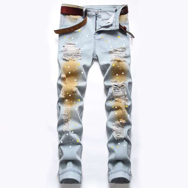 

Guys Washed Ripped Jeans, Multicolor