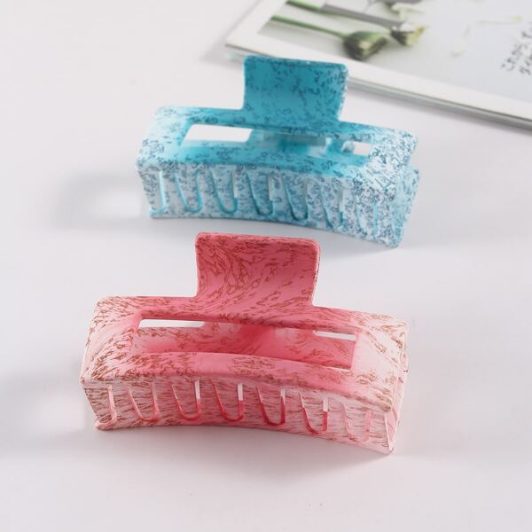 

2pcs Geometric Hair Claw, Multicolor