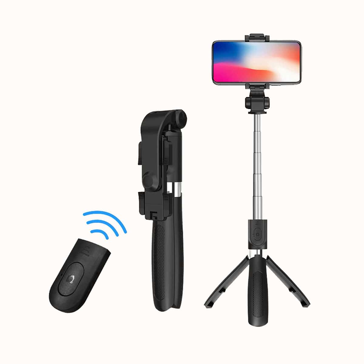 

Rotatable Bluetooth Selfie Stick Tripod With Remote Control, Black