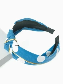 波卡圓點髮箍 - 藍色 - 查看 1