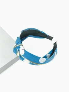 波卡圓點髮箍 - 藍色 - 查看 2