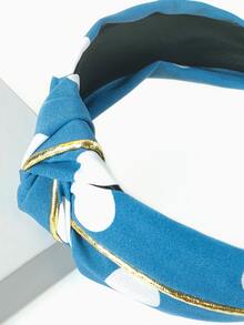 波卡圓點髮箍 - 藍色 - 查看 3