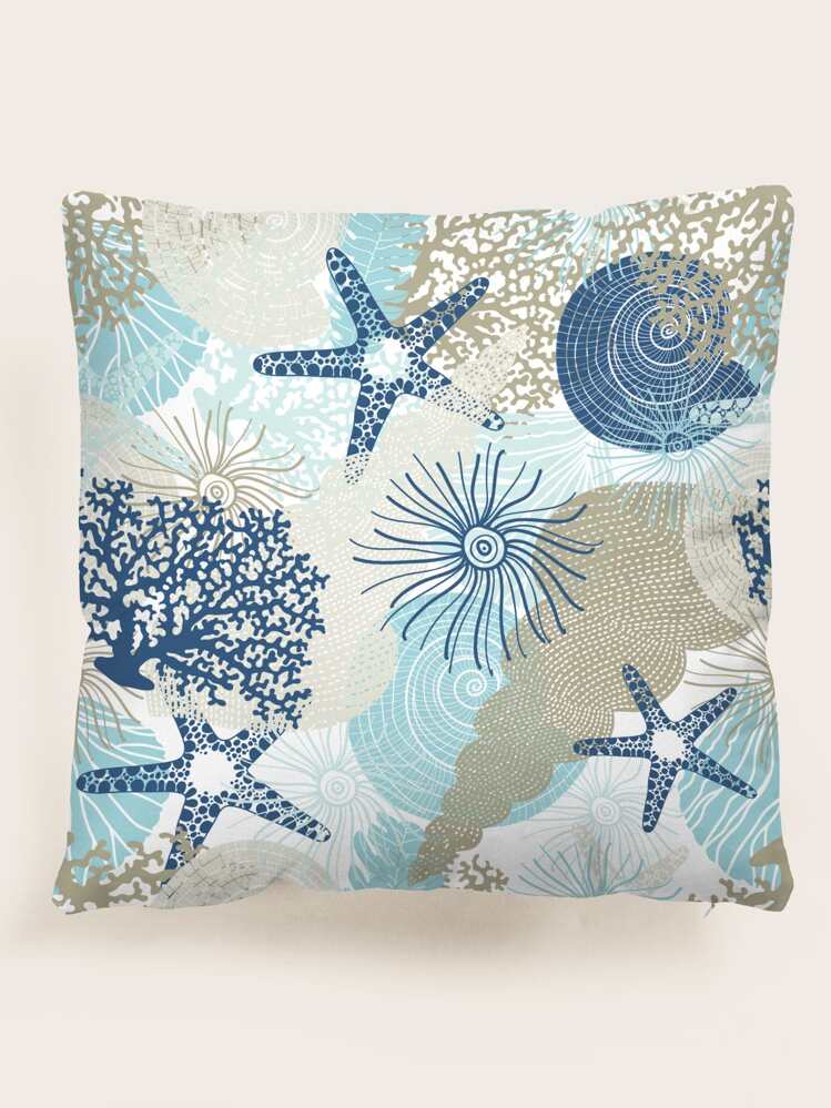 Cubierta De Cojín Con Estampado De Estrella De Mar Sin Relleno, Funda De Almohada Moderna, Sin Incluir El Inserto De La Almohada, Para Sofá, Decoración Del Hogar - Multicolor - Añade 1