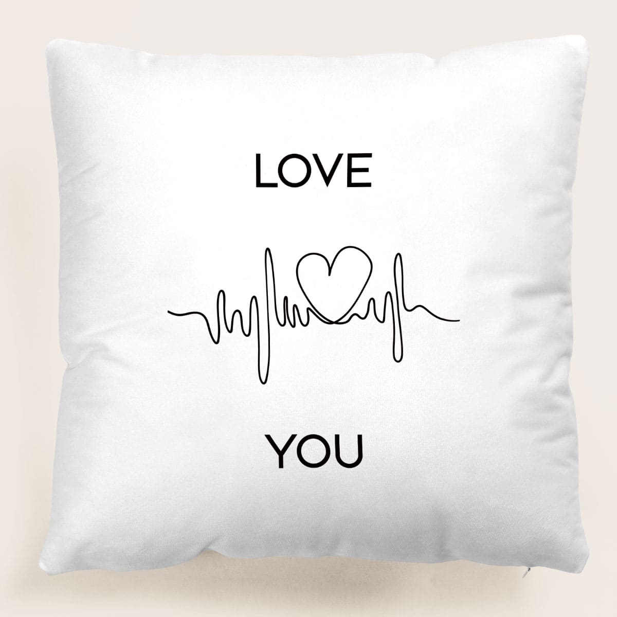 

Letter Graphic Cushion Cover Without Filler, Black and white