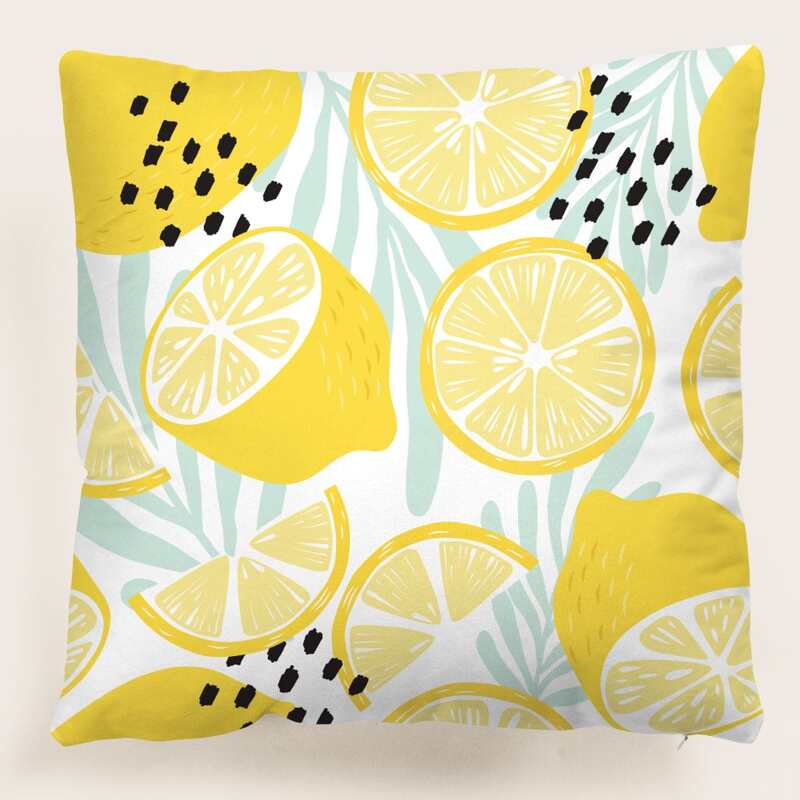 

1pc Lemon Pattern Cushion Cover Without Filler, Multicolor