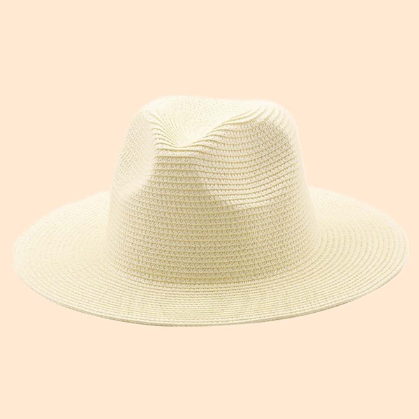 

Solid Straw Hat, Beige