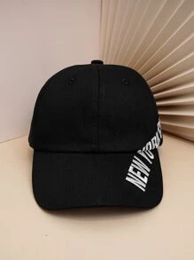 Men Letter Embroidered Baseball Cap Street - Black - View 3