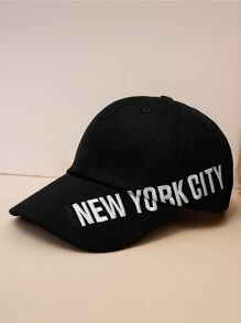 Men Letter Embroidered Baseball Cap Street - Black - View 1