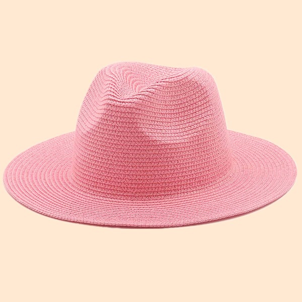 

Solid Straw Hat, Pink