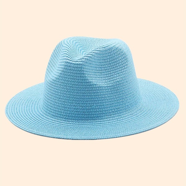 

Solid Straw Hat, Blue