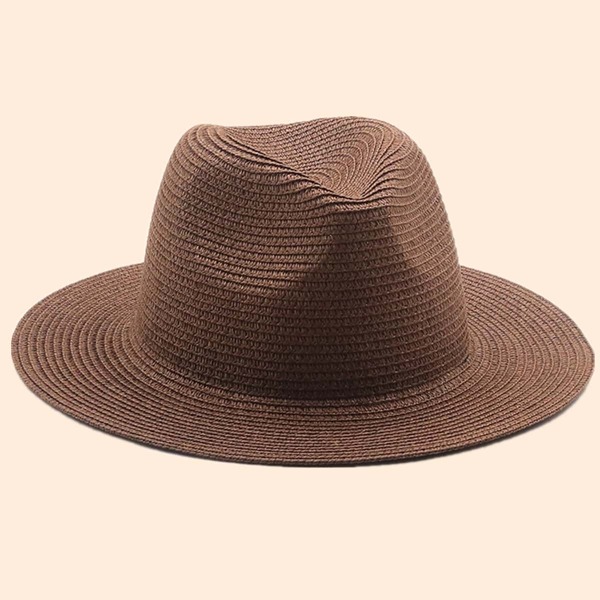 

Solid Straw Hat, Brown