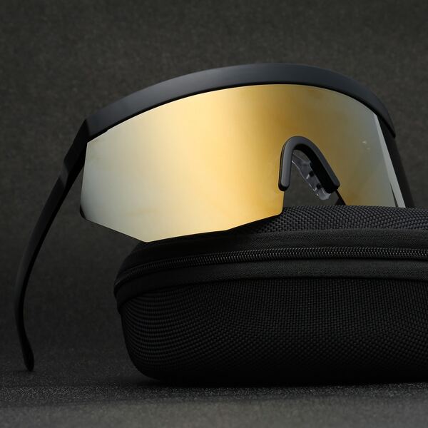

Men Flat Top Shield Sunglasses, Multicolor