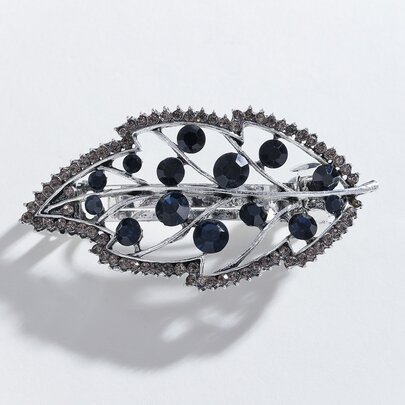 Rhinestone Leaf Decor Hair Clip